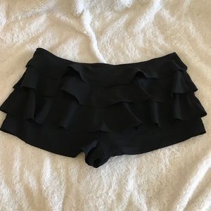 Ruffle black shorts